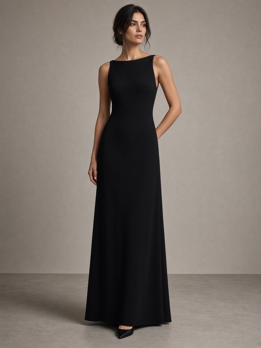 Calista Ink Column Gown by Calista Noir Column gown in Ink, available to rent
