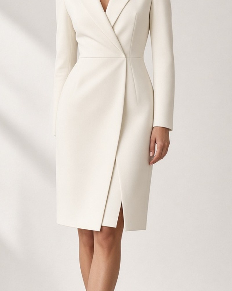 Calista Ivory Blazer Dress by Calista Noir Blazer dress in Ivory, available to rent