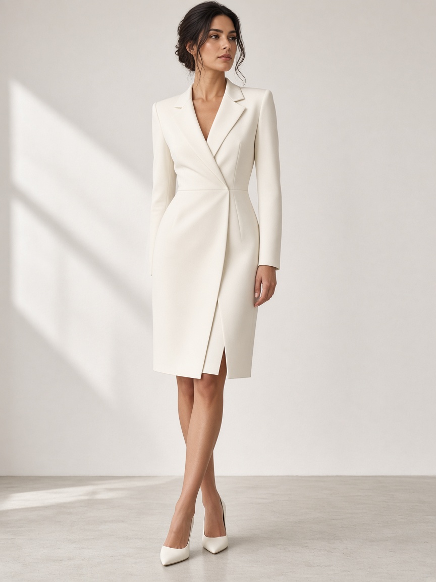 Calista Ivory Blazer Dress by Calista Noir Blazer dress in Ivory, available to rent