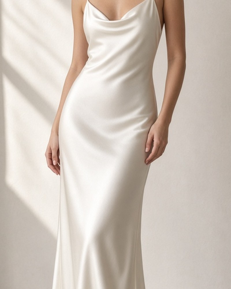 Celine Ivory Satin Slip by Celine Rowe Satin slip in Ivory, available to rent