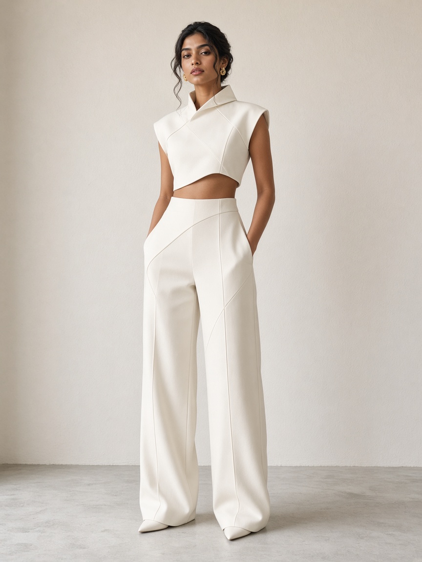 Indra Sculptural Co-ord by Indra Cape Studio Statement co-ord in Ivory, available to rent