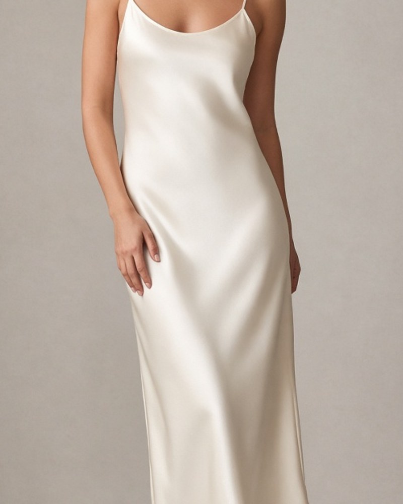 Isabella Silk Slip Dress by Celine Rowe Bias slip in Ivory, available to rent