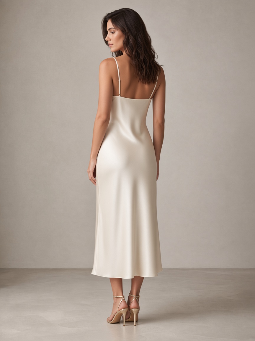 Isabella Silk Slip Dress by Celine Rowe Bias slip in Ivory, available to rent