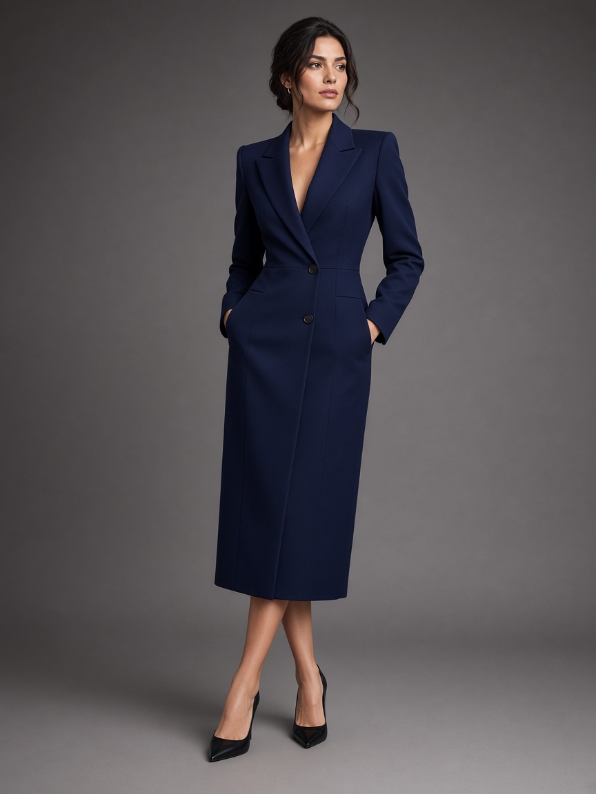 Marlowe Navy Blazer Dress by Atelier Marlowe Blazer dress in Navy, available to rent
