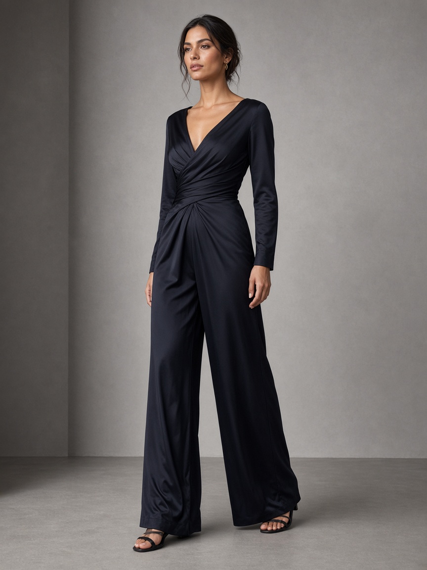 Meridian Ink Jumpsuit by Meridian Cloth Wide-leg jumpsuit in Ink, available to rent