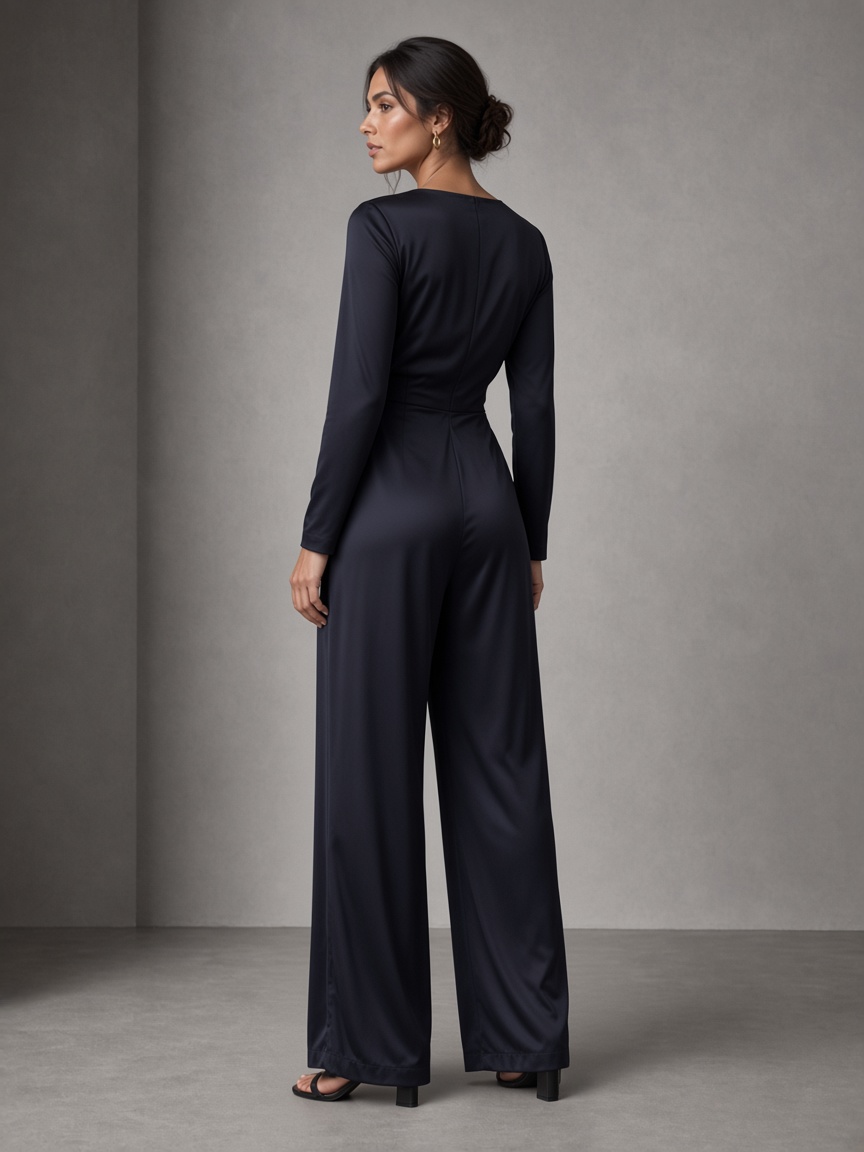 Meridian Ink Jumpsuit by Meridian Cloth Wide-leg jumpsuit in Ink, available to rent