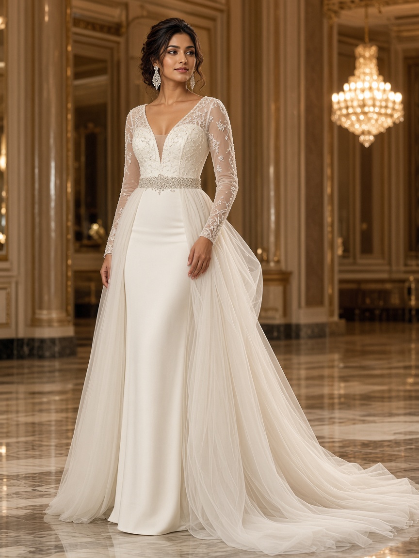 Noor Ivory Reception Gown by Noor by Isha Reception gown in Ivory, available to rent