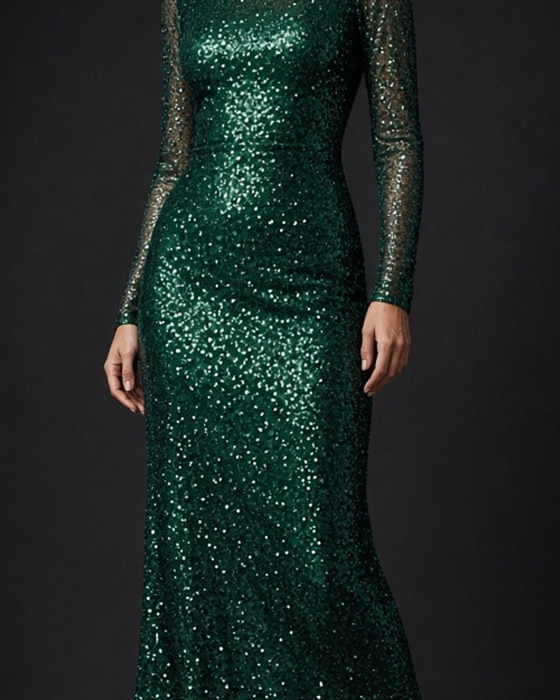 Nova Emerald Sequin Midi by NOVA Atelier Sequin midi in Emerald, available to rent