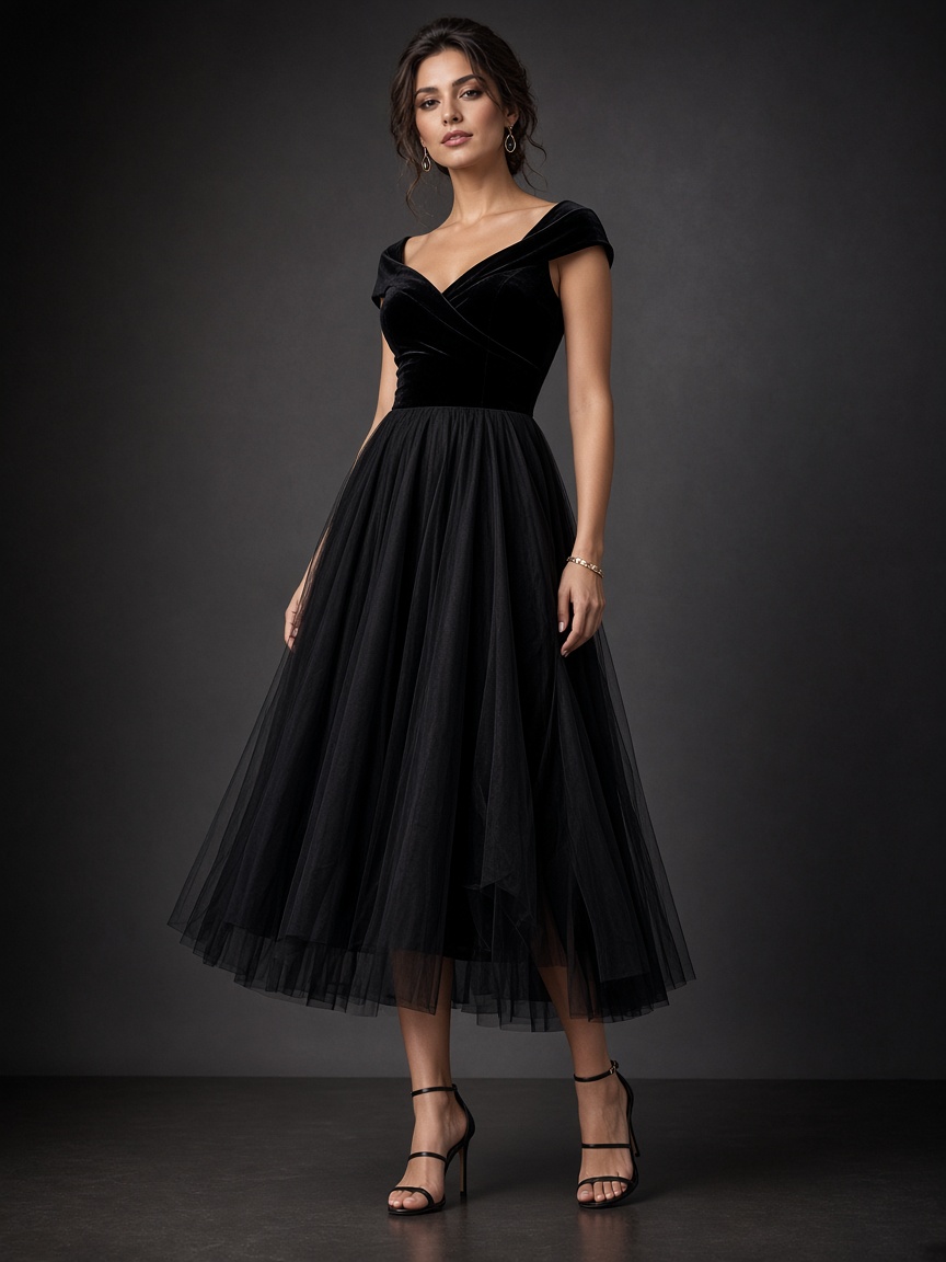 Quin Contemporary Party Tulle by House of Quin Party tulle midi in Black, available to rent
