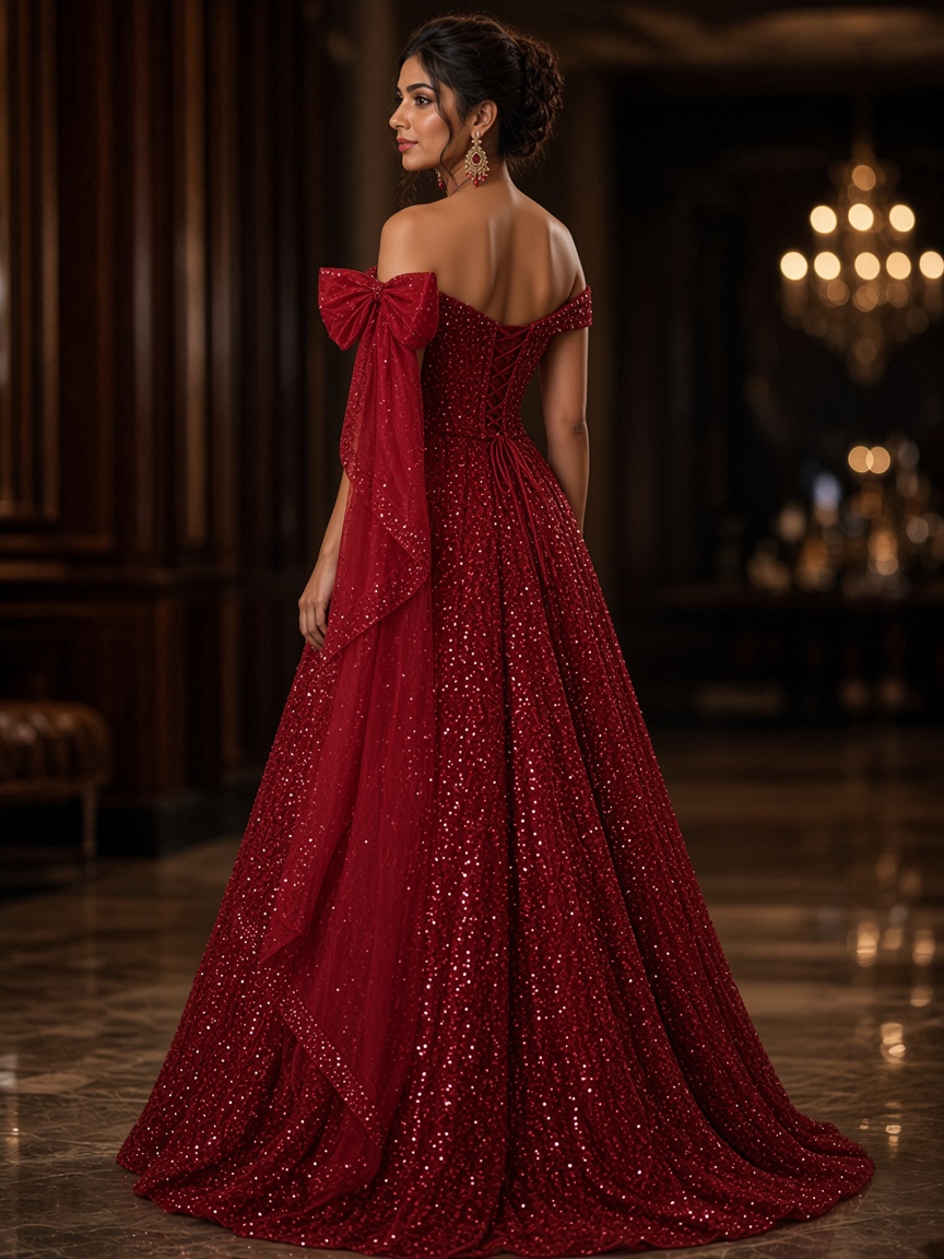 Sitara Ruby Cocktail Lehenga by Sitara Night Cocktail lehenga in Ruby, available to rent