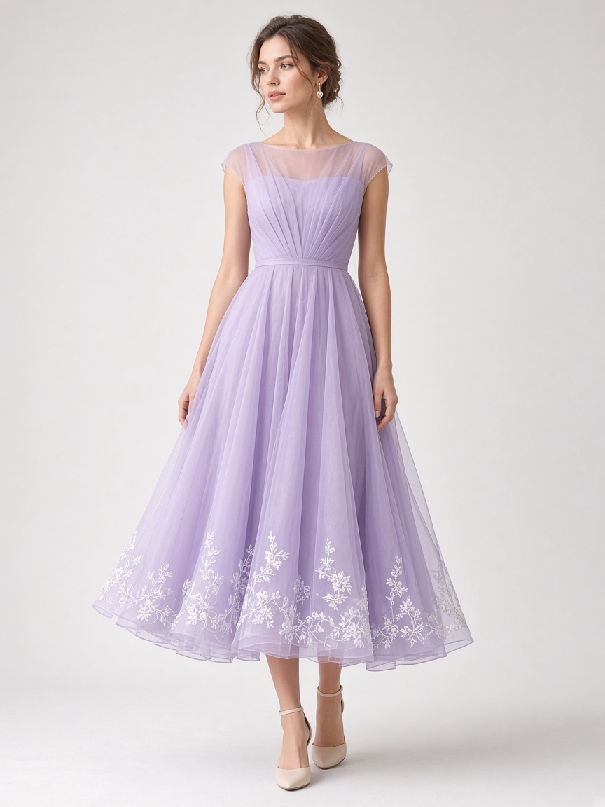 Solenne Lilac A-Line by Solenne A-line in Lilac, available to rent