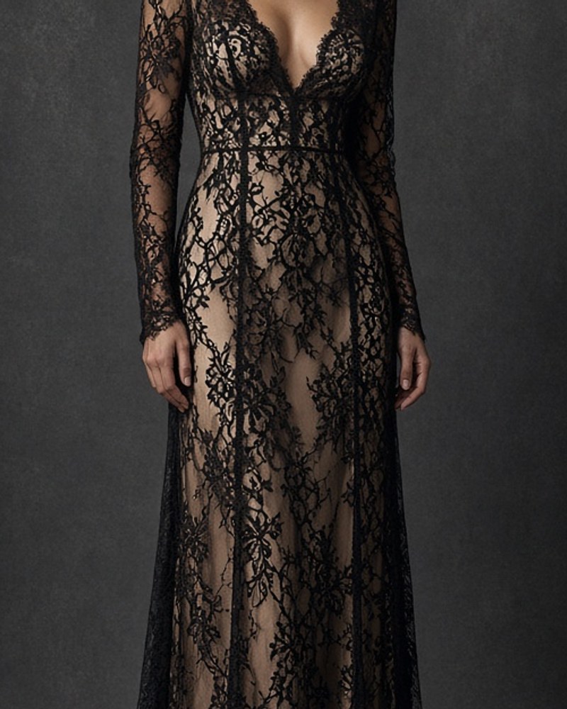 Verona Lace Cocktail Column by Verona Collective Lace column in Black, available to rent