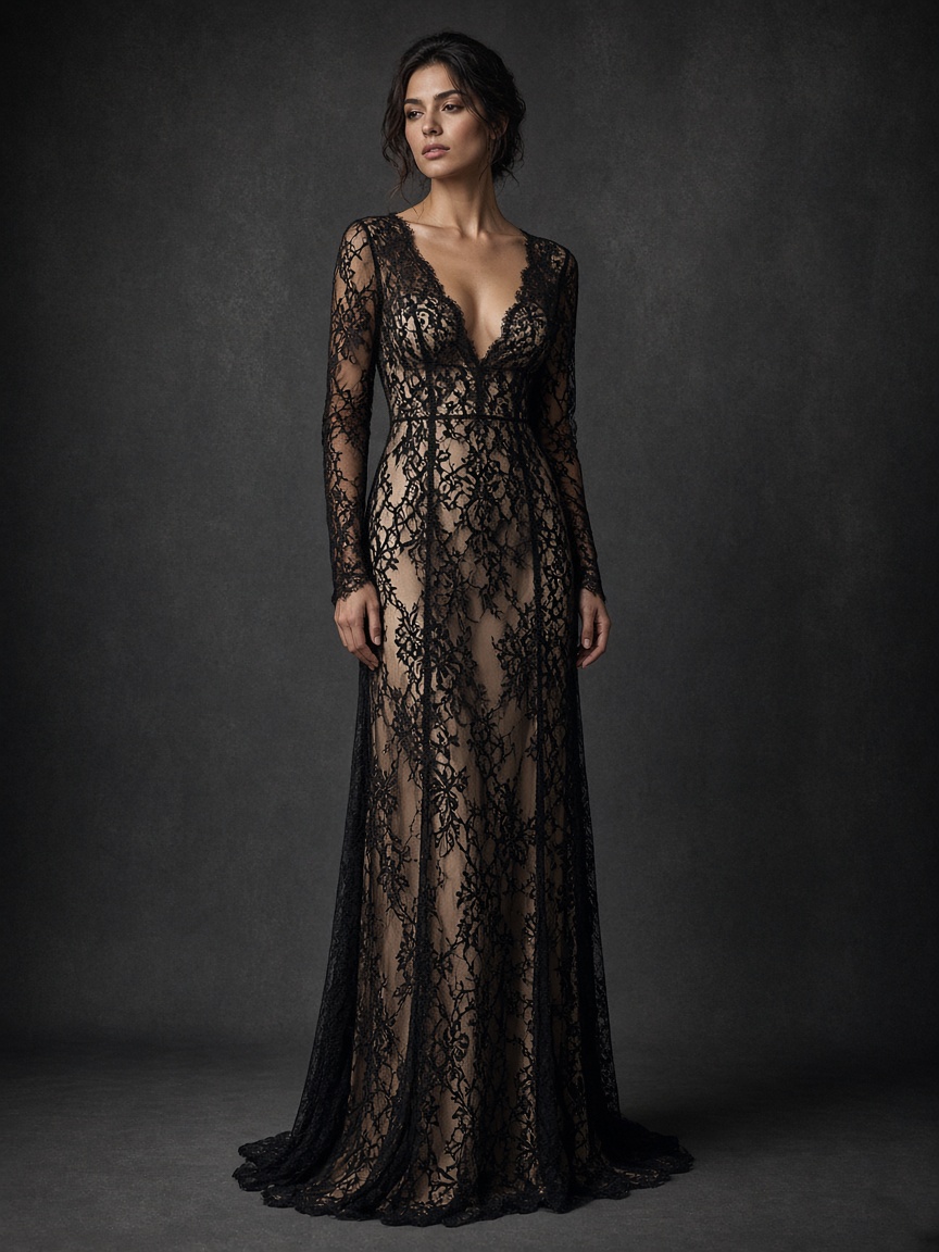 Verona Lace Cocktail Column by Verona Collective Lace column in Black, available to rent